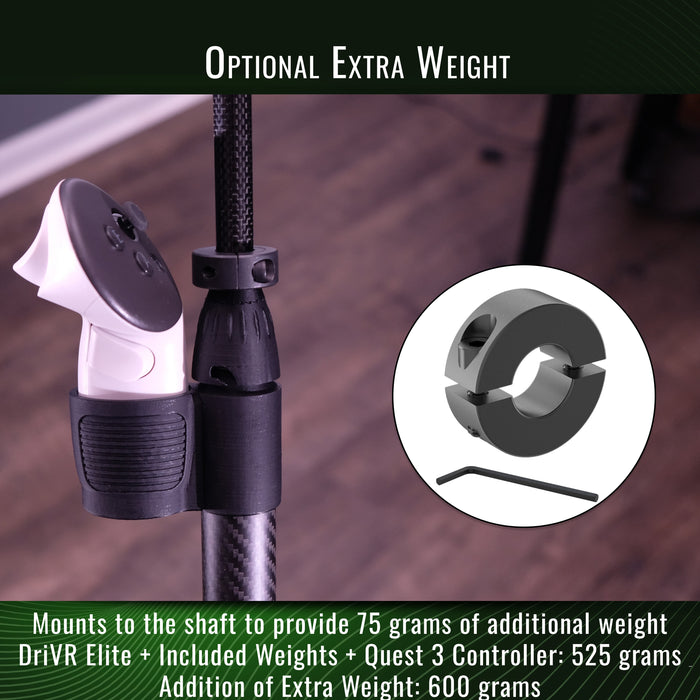 DriVR Elite -  Adjustable VR Weighted Golf Club Handle Accessory - Compatible with Quest 2, 3/3s, and Pro