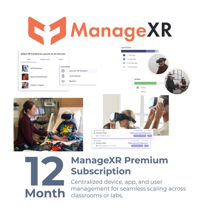 Education and Training VR Kit  | 12 Students | ManageXR + Quest 3S 128GB | 3-year Warranty